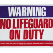 Warning No Lifeguard Sign