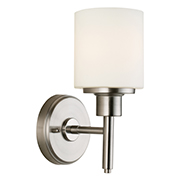 Wall Sconce 1 Light Satin Nickel with Frost Glass