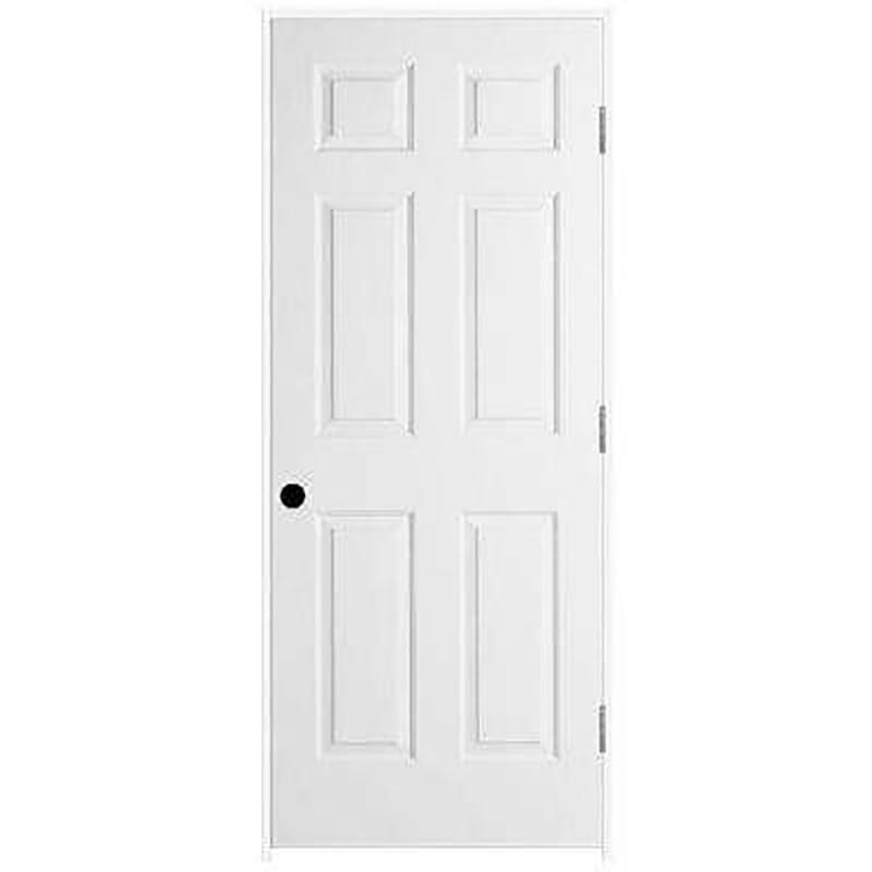 36" x 80" x 1-3/8" HC Left Hand Primed Interior 6 Panel Door Unit
