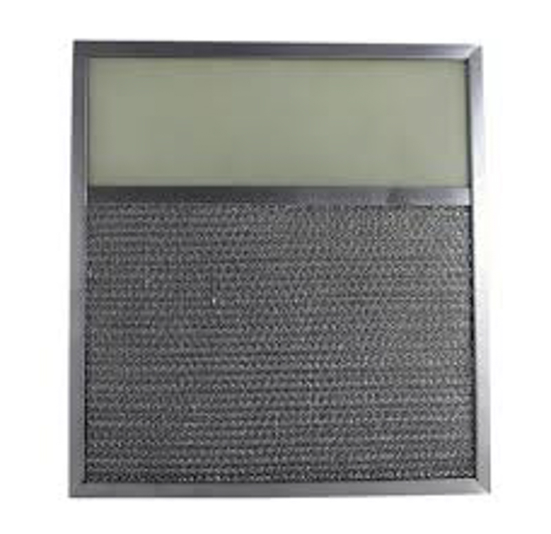 11" x 12" x 3/8" Aluminum Grease Range Hood Filter with Light Lens