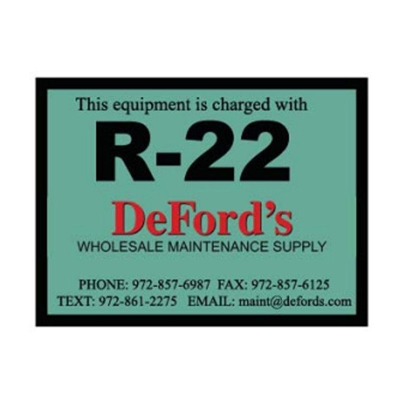 R22 Freon Refrigerant Labels - 10/pack