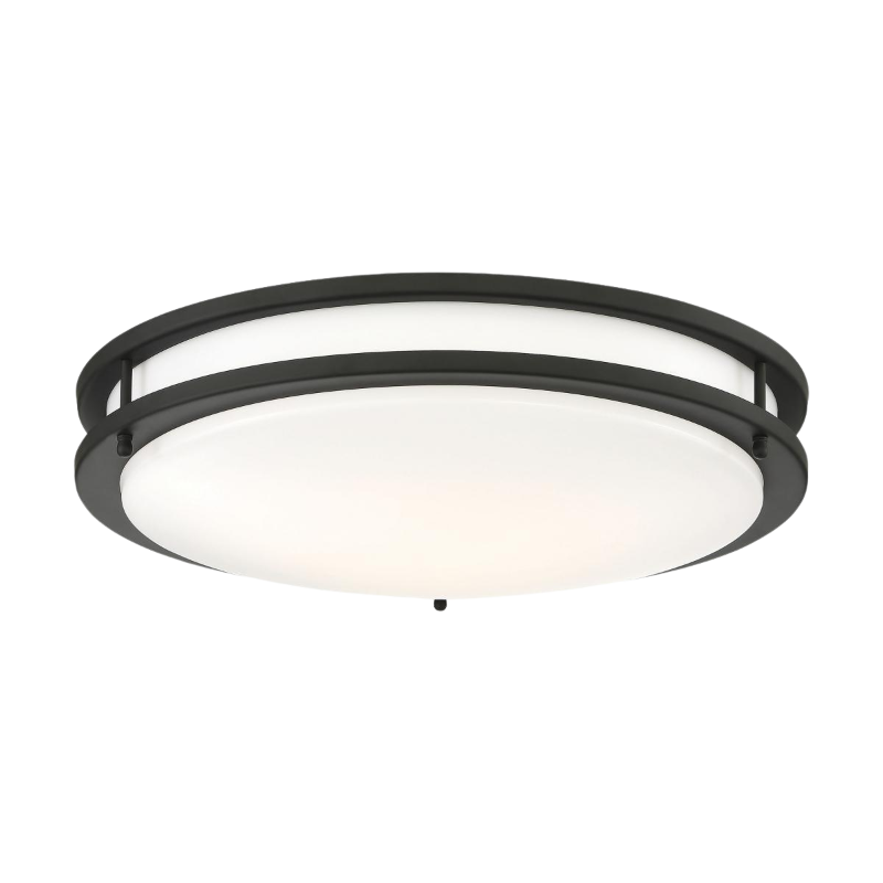 17" Glamour LED Flush Mount Fixture - Matte Black - 25 Watt