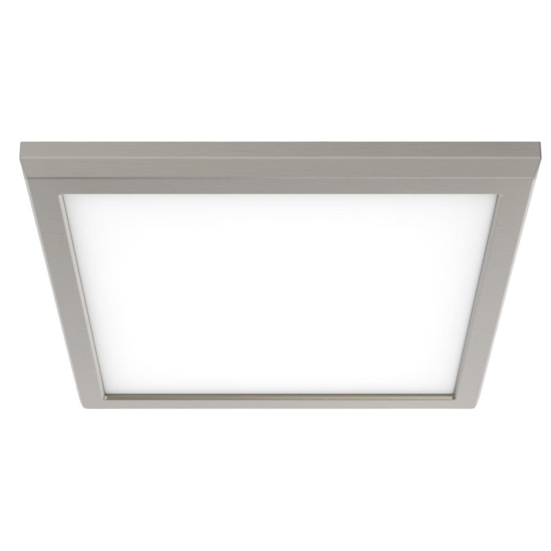 LED Surface Mount Flat Square Panel - Satin Nickel - 9" - dimmable