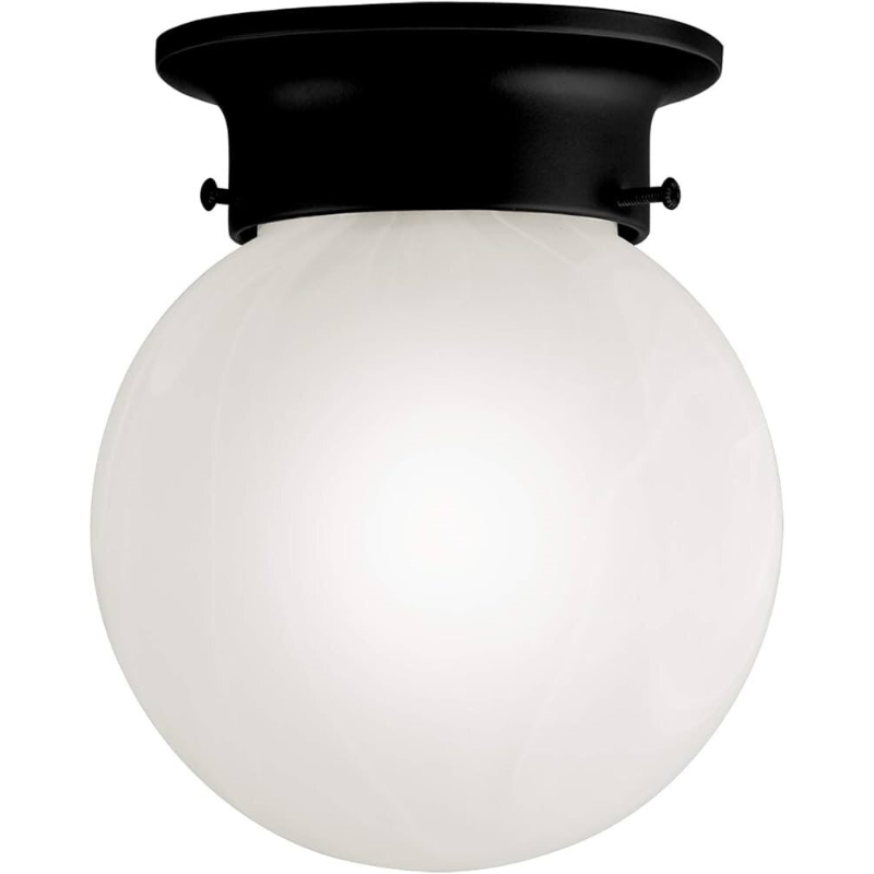 Ball Flush Mount Fixture - Matte Black - 6" - 1 light