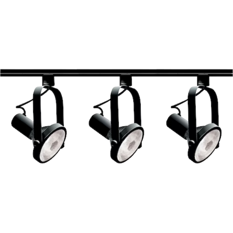 Track Lighting Kit - Matte Black - Adjustable Heads - 48" Length