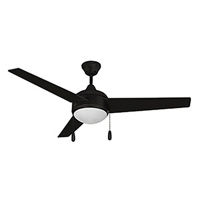 52" 3-Blade Zephyr LED Ceiling Fan w/Light Kit - Matte Black - Matte Black Blades