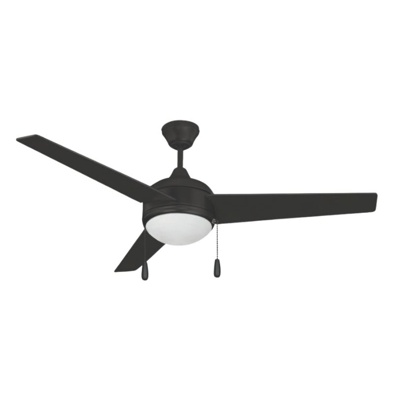 52" 3-Blade Zephyr LED Ceiling Fan w/Light Kit - Matte Black - Blade - Matte Black
