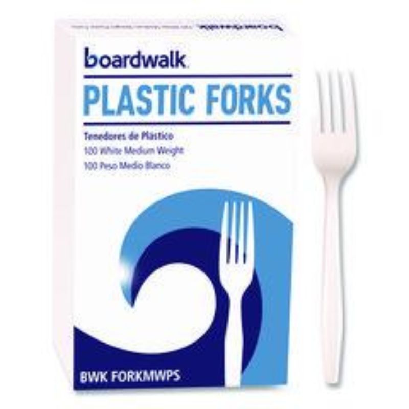 White Polypro Plastic Fork -100/Box