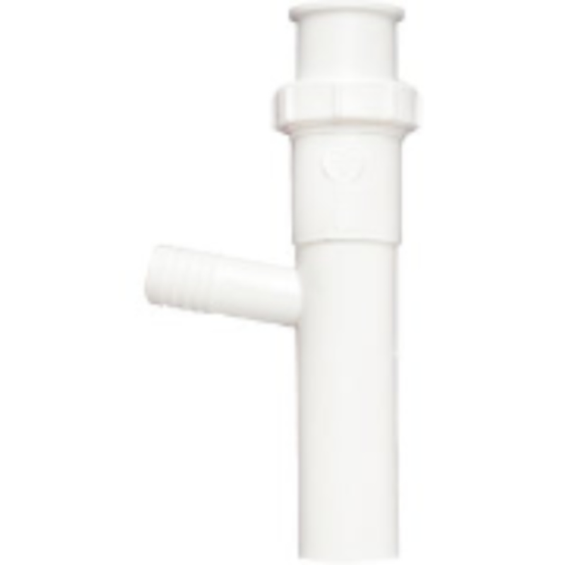 1-1/2" x 8" (7/8"OD) Branch Dishwasher Tailpiece - White