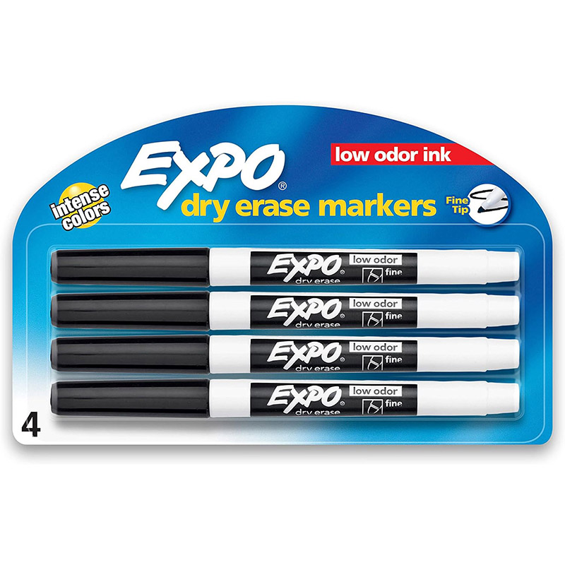Expo® Black Fine Point Dry Erase Markers - 4/Pack