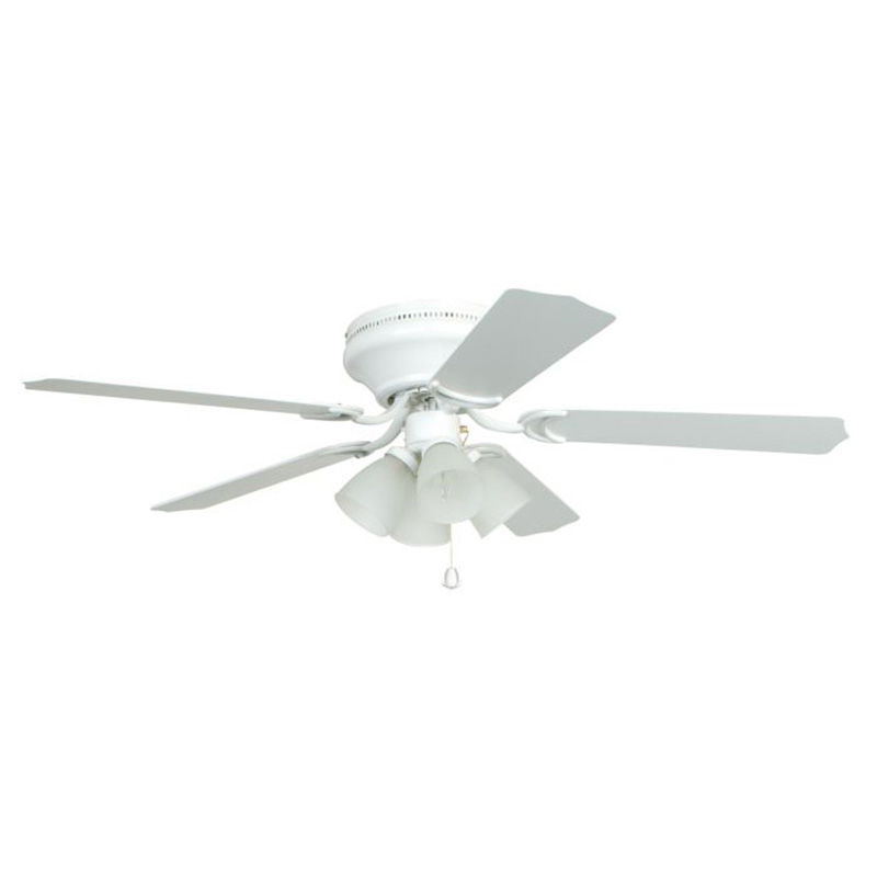 52" 5-Blade Contempra IV LED Hugger Ceiling Fan  w/Light Kit - White - Blades-White/Whitewash