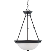 15" Pendant Mah Brz/Frost Glass