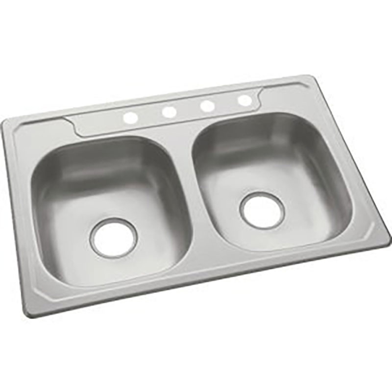 Ss Double Sink 22" X 33" X 6"