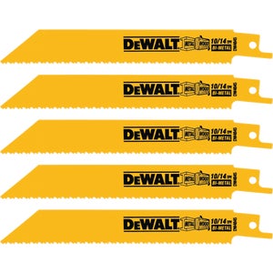 DeWalt 6" Wood Cutting 14TPI Reciprocating Saw Blade - 5/pack