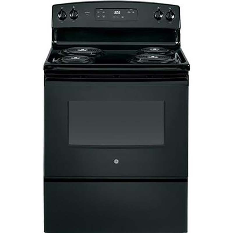 GE 30" Free Standing 4 Burner Electric Range - Black