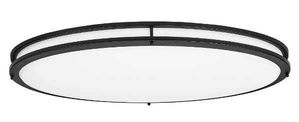 32" LED 52W Oval Ringed Decorative Ceiling Fixture - Matte Black
