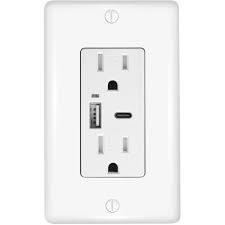 Type A & C USB Duplex Receptacle - White - 15 Amp