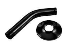 Shower Arm with Flange - 6" - Matte Black