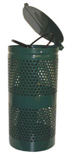 Steel Dogipot® Trash Receptacle with Lid - Forest Green - 1206-L