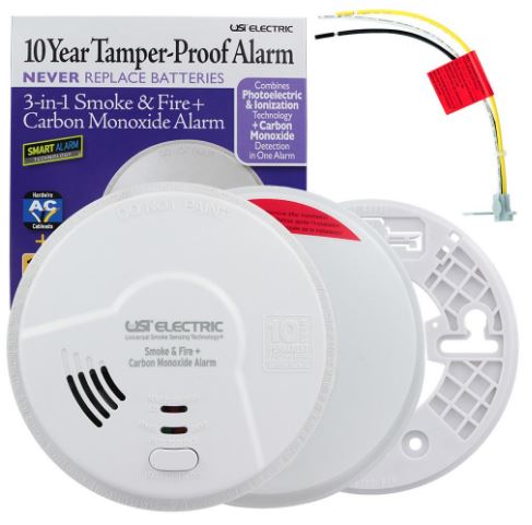 Hardwire Fire/Smoke/Carbon Monoxide Detector - MIC1509S -10 Year Sealed Batteries