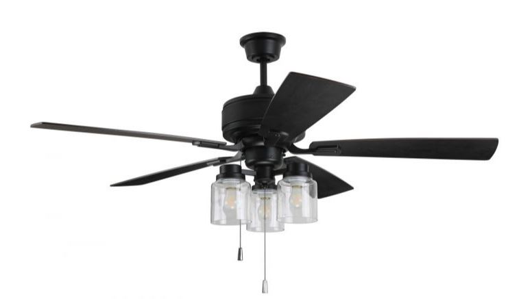 52" 5-Blade Kate LED Ceiling Fan w/Light Kit - Matte Black - Blade-Black Walnut/Grey Walnut