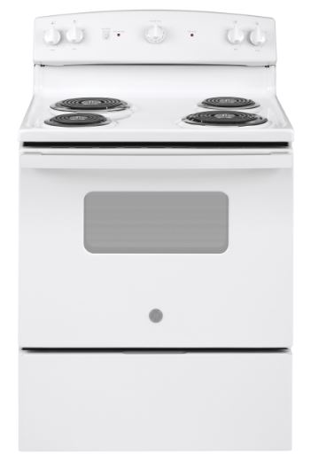 GE 30" Free Standing 4 Burner Electric Range - White