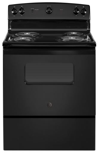 GE 30" Free Standing 4 Burner Electric Range - Black