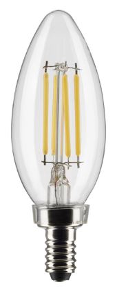 4W B11 LED 3000K 40W Eqv Clear Soft White Torpedo Bulb - 2/pack