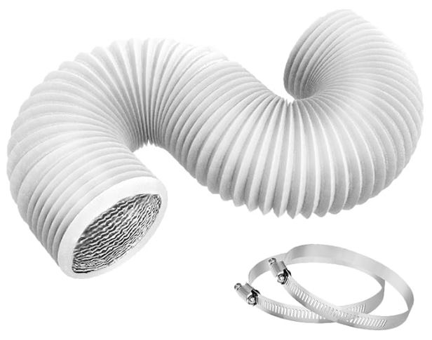 4" x 8' White Puncture Resistant Dryer Vent Hose
