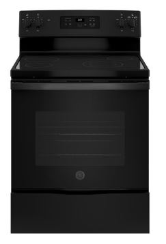 GE 30" Free Standing 4 Burner Glass Top Electric Range - Black