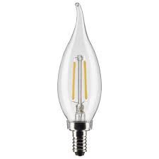 5.5W CA10 LED 2700K 60W Eqv Clear Warm White Flame Tip Bulb - 2/pack