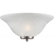 Wall Sconce 1 Light Satin Nickel with Alabaster Glass