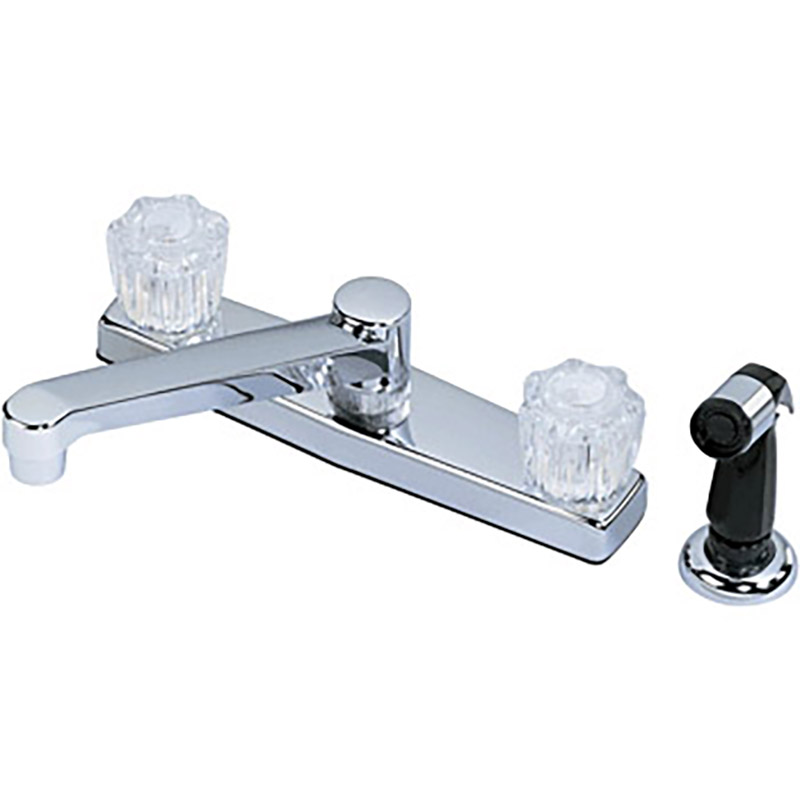 Banner Two Handle Kitchen Faucet - Chrome - With Spray