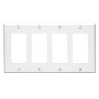 4 Gang GFCI/Decorator Wall Plate - Standard Size - White