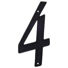 4" Black Metal Number #4