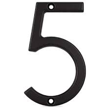 4" Black Metal Number #5