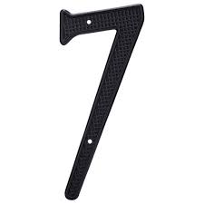 4" Black Metal Number #7