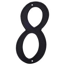 4" Black Metal Number #8