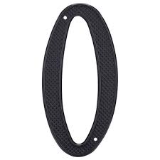 4" Black Plastic Number #0