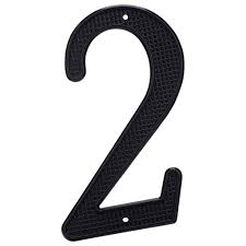 4" Black Plastic Number #2