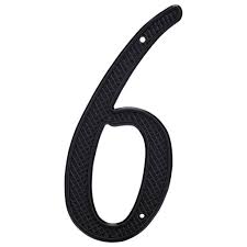 4" Black Plastic Number #6