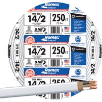 14/2 x 250' Solid White Romex NMW/G Electrical Wire