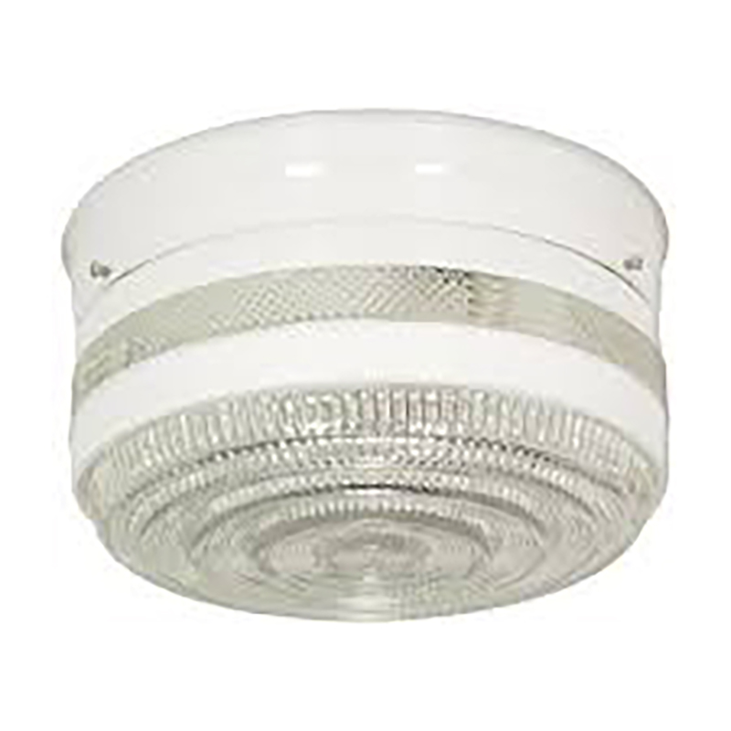10" Flush Mount 2 Bulb Drum Ceiling Fixture with Crystal Accent Glass - White