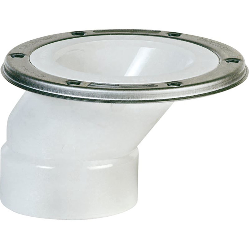 4" x 3" Offset Toilet Flange with Stainless Steel Ring