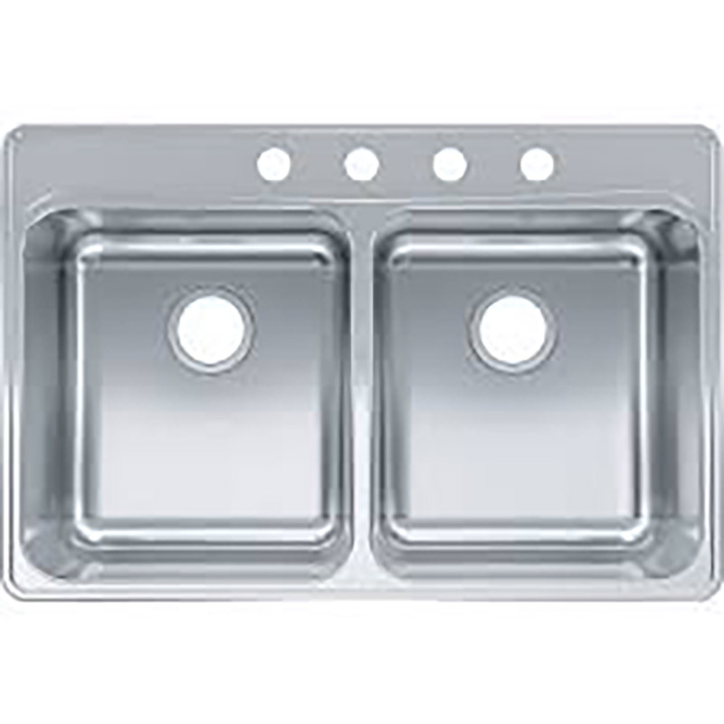 Ss Dbl Sink 33" X 19" X 6"