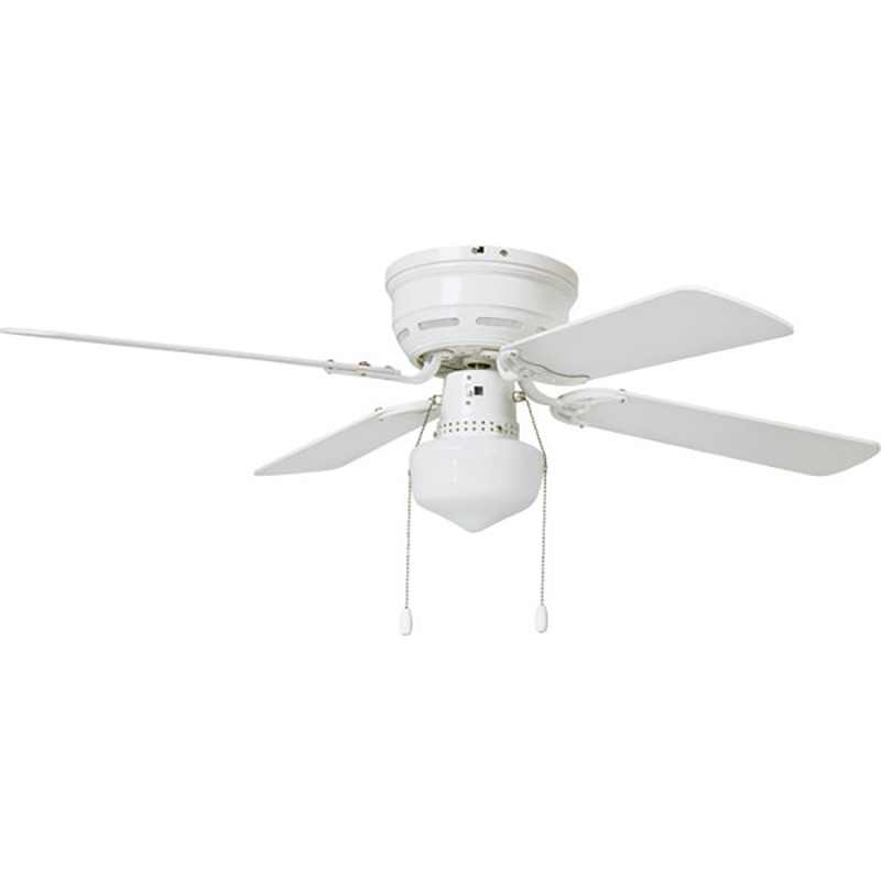 42" 4-Blade Home Impressions Neptune LED Hugger Ceiling Fan w/Light Kit - White - White/Washed Oak Blades