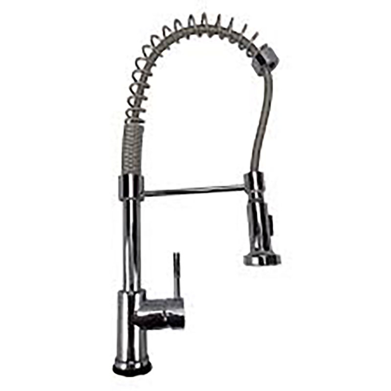 Single Handle Spring Neck Kitchen Faucet with Pull Down Sprayer - Chrome