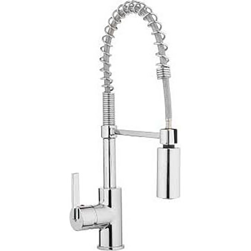 Single Handle Spring Neck Kitchen Faucet  with Pull Down Sprayer - Chrome