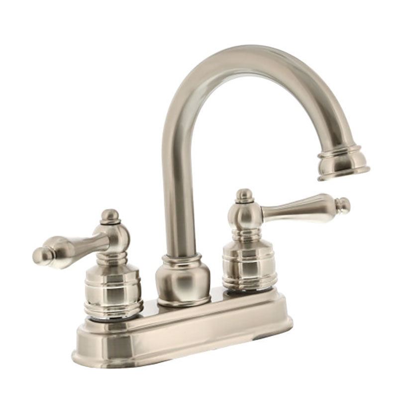 Banner Two Handle Bathroom Faucet - Satin Nickel - With Solid Brass Pop-Up