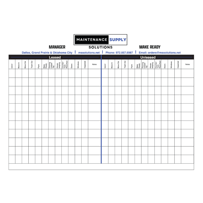 48" x 36" Make Ready Dry Erase Board